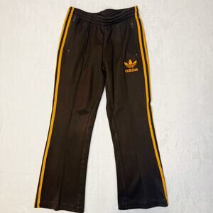 Adidas Firebird Track Pants Brown Orange Kids Youth Small